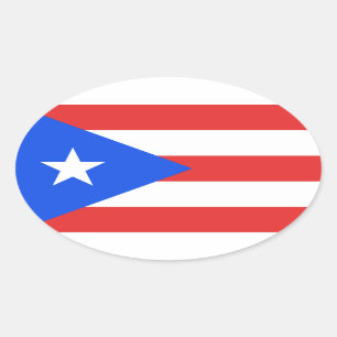 Adesivo Oval Bandeira de Puerto Rico