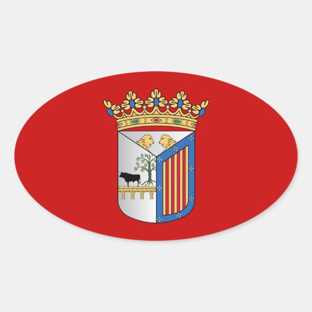 Adesivo Oval Bandeira de Salamanca (Espanha) (Frente)