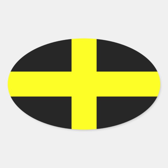 Adesivo Oval Bandeira de Santo David (País de Gales) (Frente)