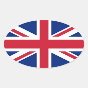 Adesivo Oval Bandeira de Union Jack