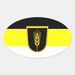 Adesivo Oval Bandeira de Wolgadeutsche (versão em preto/amarel