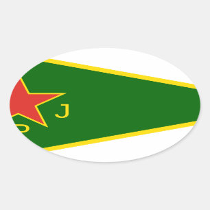 Adesivo Oval Bandeira de YPJ