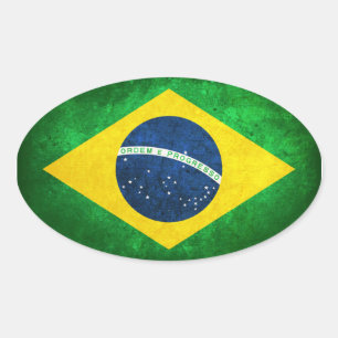 Adesivo Oval Bandeira do Brasil