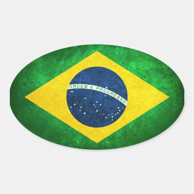 Adesivo Oval Bandeira do Brasil (Frente)