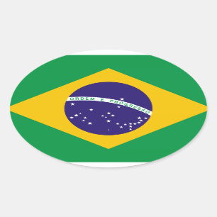 Adesivo Oval Bandeira do Brasil