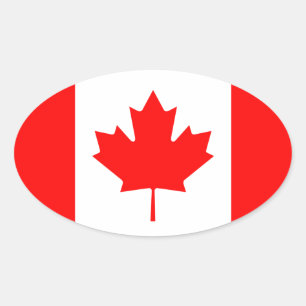 Adesivo Oval Bandeira do Canadá