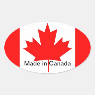 Adesivo Oval bandeira do Canadá, feita no Canadá