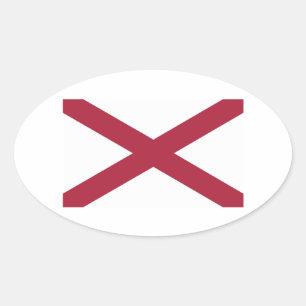 Adesivo Oval Bandeira do estado de Alabama