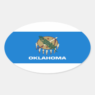 Adesivo Oval Bandeira do Estado de Oklahoma