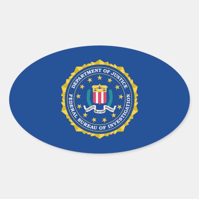 Adesivo Oval Bandeira do FBI (Frente)