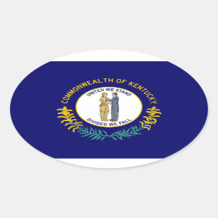 Adesivo Oval Bandeira do Kentucky