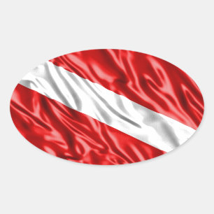 Adesivo Oval Bandeira do mergulhador