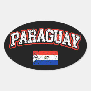 Adesivo Oval Bandeira do Paraguai