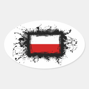 Adesivo Oval Bandeira do Polônia