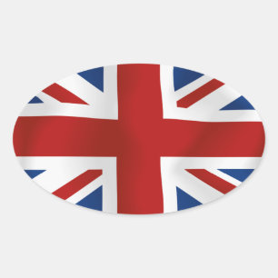 Adesivo Oval Bandeira do retângulo de Reino Unido #2