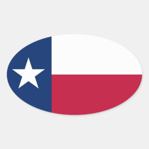 Adesivo Oval Bandeira do Texas