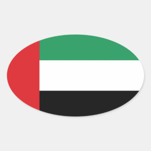 Adesivo Oval Bandeira dos Emirados Árabes Unidos