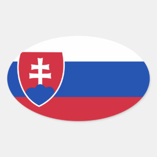 Adesivo Oval Bandeira eslovaca