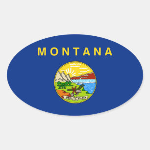 Adesivo Oval bandeira estadual de Montana