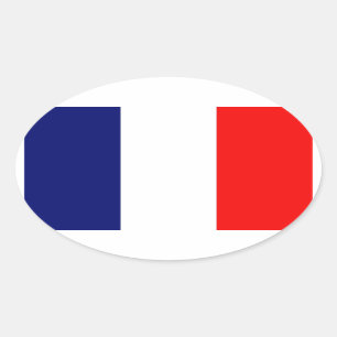Adesivo Oval Bandeira francesa