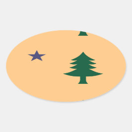 Adesivo Oval Bandeira histórica do Maine (1901-1909)