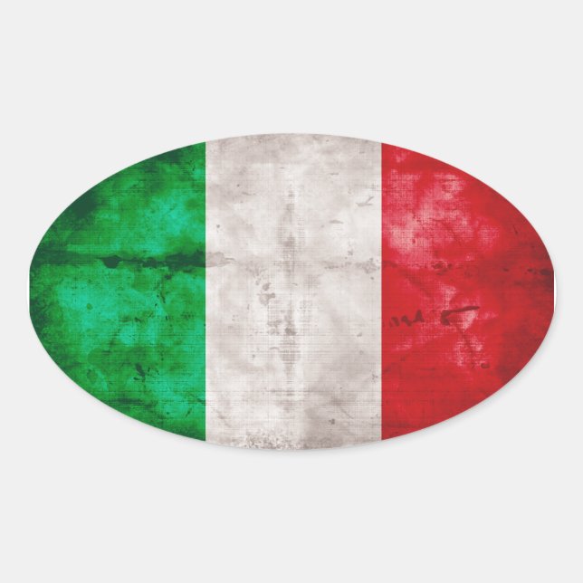 Adesivo Oval Bandeira italiana (Frente)