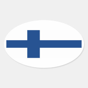 Adesivo Oval Bandeira Oval da Finlândia