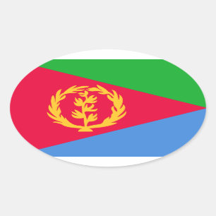 Adesivo Oval Bandeira patriótica de Eritrea