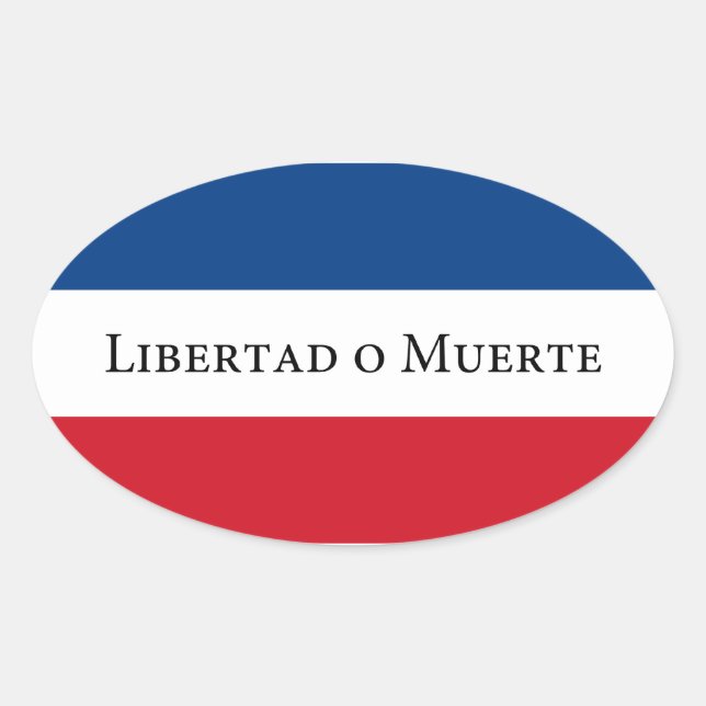 Adesivo Oval Bandeira Uruguai/Uruguai 33. Libertad Muerte (Frente)