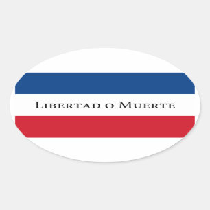 Adesivo Oval Bandeira Uruguai/Uruguai 33. Libertad Muerte