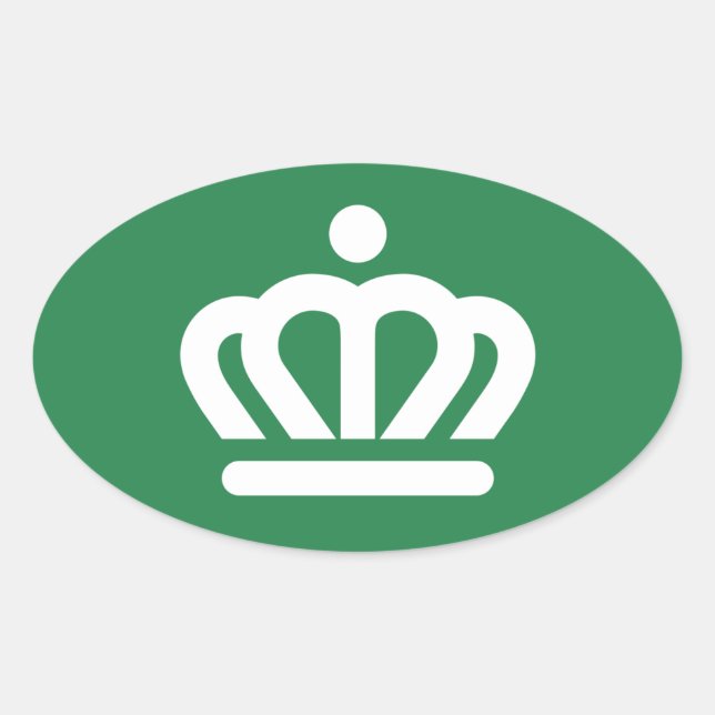 Adesivo Oval Bandeira (variante) de Charlotte, NC (Frente)