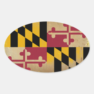 Adesivo Oval Bandeira VINTAGE.png de Maryland