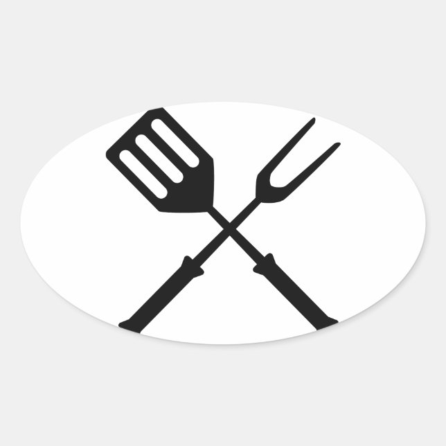 Adesivo Oval Barbecue Barbeque CHURRASCO Barbeque por Barbies G (Frente)