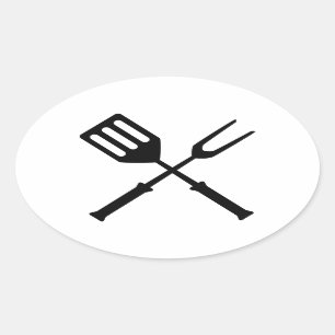 Adesivo Oval Barbecue Barbeque CHURRASCO Barbeque por Barbies G