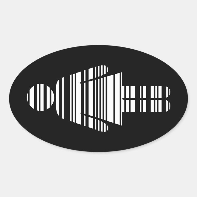 Adesivo Oval barcode (Frente)