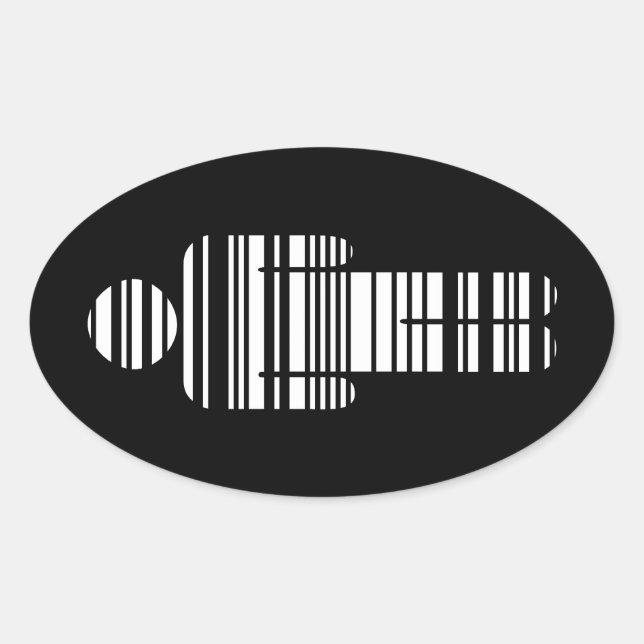 Adesivo Oval barcode boy (Frente)