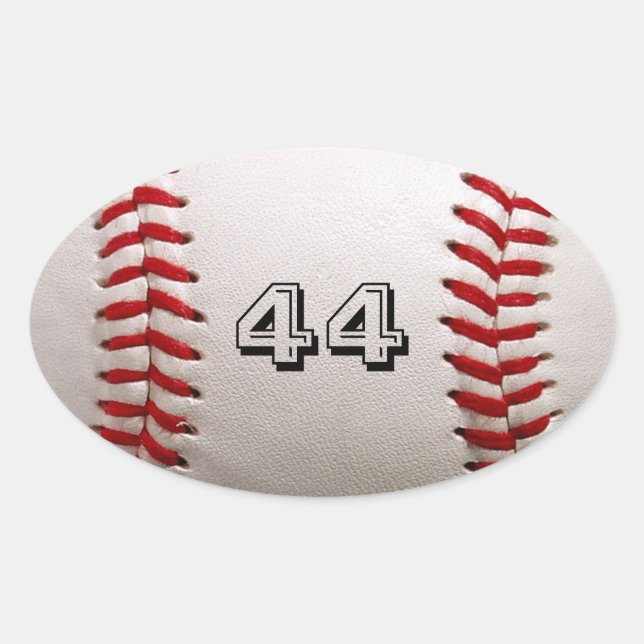 Adesivo Oval Baseball com número personalizável (Frente)