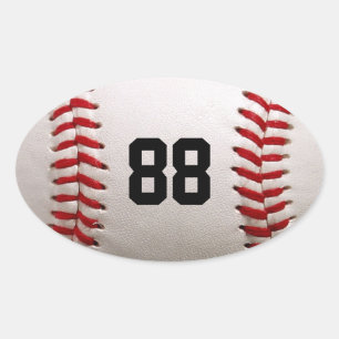 Adesivo Oval Baseball com número personalizável