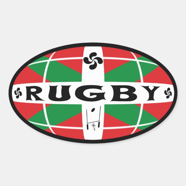 Adesivo Oval Basque Rugby Sticker (Frente)