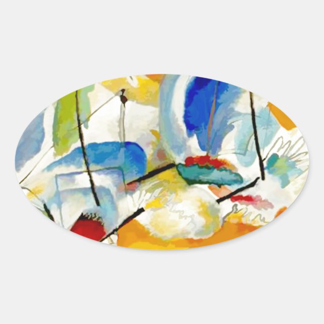 Adesivo Oval Batalha do Mar de Kandinsky em 1913 (Frente)