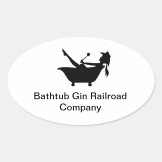 Adesivo Oval Bathtub Gin Railroad Co. Bumper Sticker