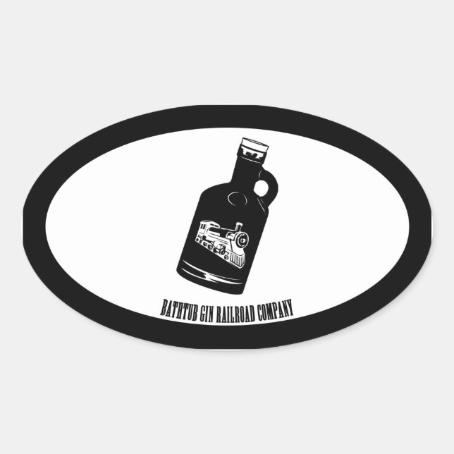 Adesivo Oval Bathtub Gin Railroad Company Oval Botão 2 (Frente)