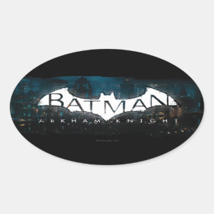 Adesivo Oval Batman Arkham Knight Gotham Logo