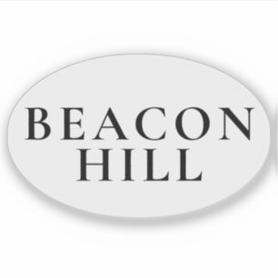 Adesivo Oval Beacon Hill Boston Preppy