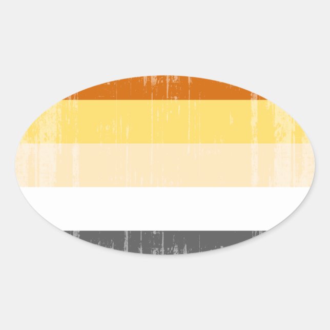 ADESIVO OVAL BEAR PRIDE STRIPES DISTRESSOR DESIGN (Frente)