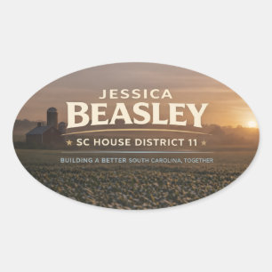 Adesivo Oval Beasley para a Câmara Distrital 11 de SC