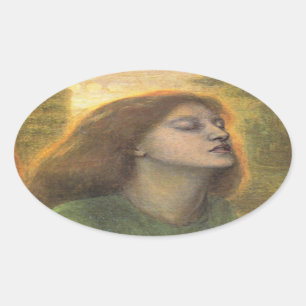 Adesivo Oval Beata Beatrix, pintada por Dante Gabriel Rossetti