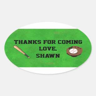 Adesivo Oval Beball Party Obrigado Sticker