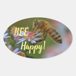 Adesivo Oval Bee Happy!