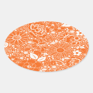 Adesivo Oval Belezas Botânicas Laranja OVAL STICKERS